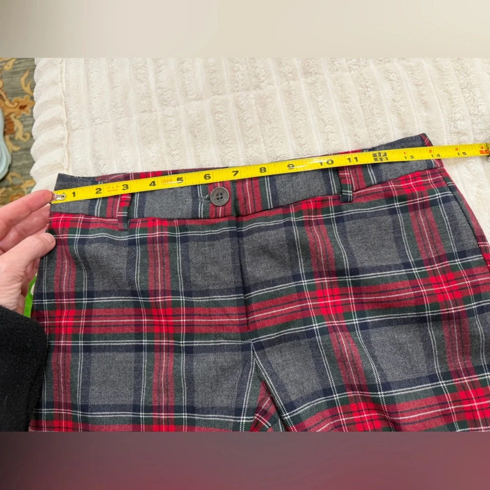 Talbots Plaid Straight Leg 0P preppy dark light academia lined wool blend geek - Picture 10 of 14